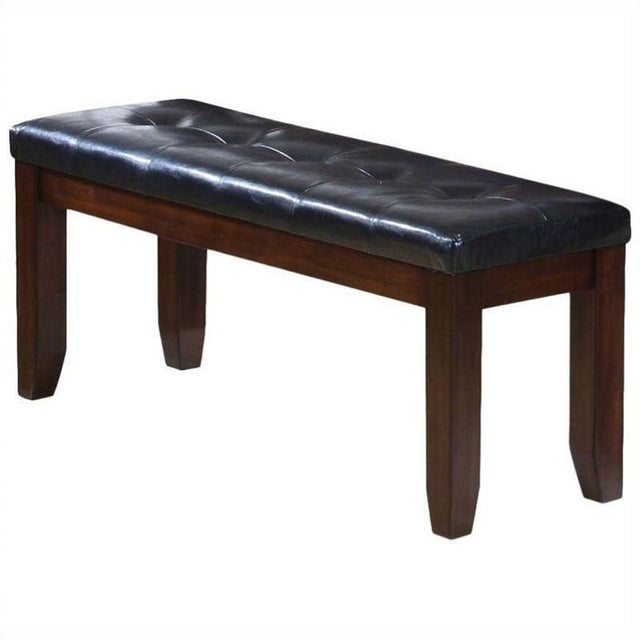 ACME Urbana Bench in Black PU & Cherry 04625