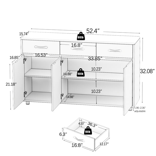 Three Doors Side Table-Grey