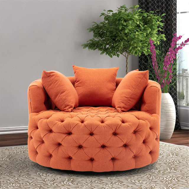 Modern Akili swivel accent chair barrel chair for hotel living room / Modern leisure chair Orange