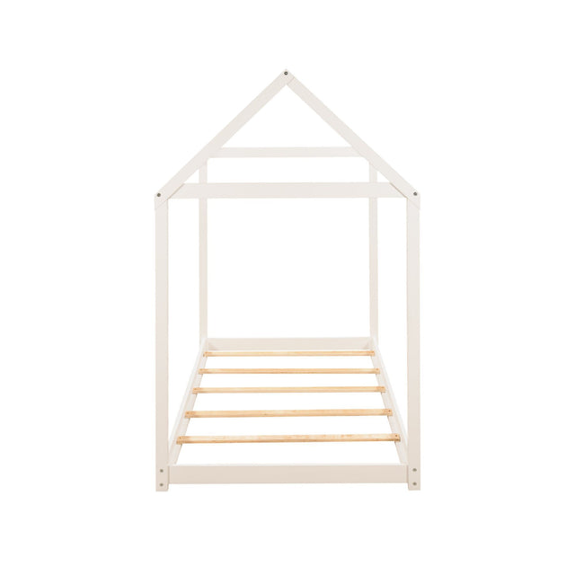 Twin Size Wooden House Bed, White(New)