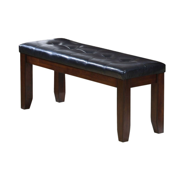 ACME Urbana Bench in Black PU & Cherry 04625
