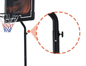 Portable Basketball Hoop & Goal, Outdoor Basketball System with 8.5-10ft Height Adjustment in 35'' Backboard for Youth