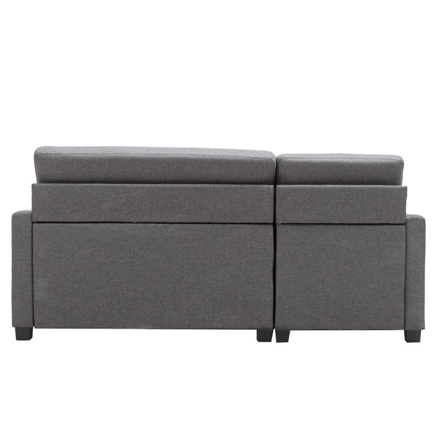 78.3" Convertible Sleeper Sofa Bed,Linen Pull Out Couch with Storage Chaise,Sleeper Counch with Memory Foam Mattress for Small Space Living Room Bedroom Office,Gray