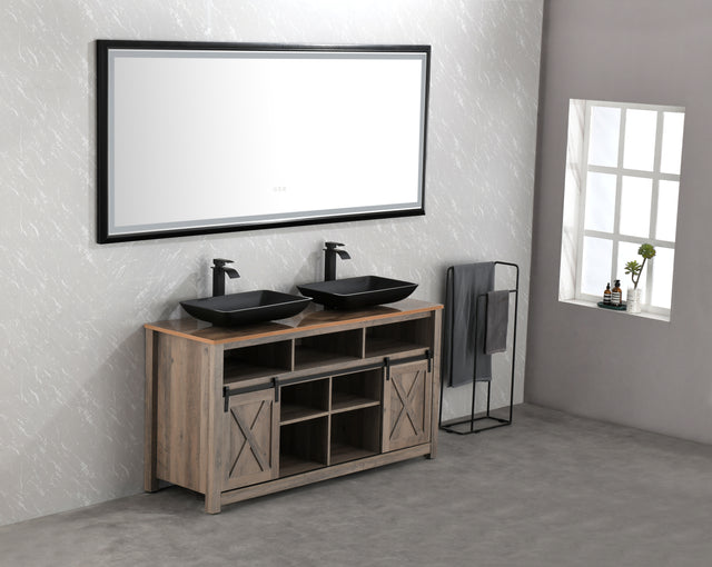 88 in. W x 38 in. H Super Bright Led Bathroom Mirror with Lights, Metal Frame Mirror Wall Mounted Lighted Vanity Mirrors for Wall,
Anti Fog Dimmable Led Mirror for Makeup, Horizontal/Verti