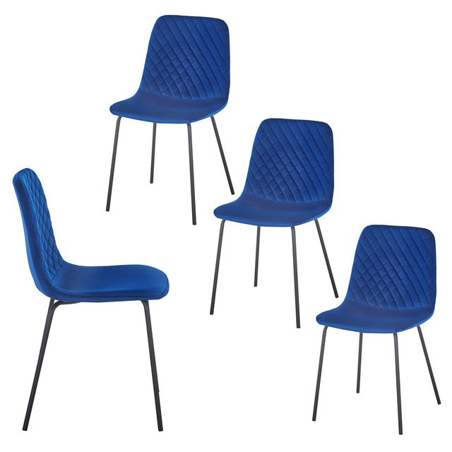 Dining Chair set of 4 PCS(BLUE),Modern style,New technology,Suitable for restaurants, cafes, taverns, offices, living rooms, reception rooms.Simple structure, easy installation.