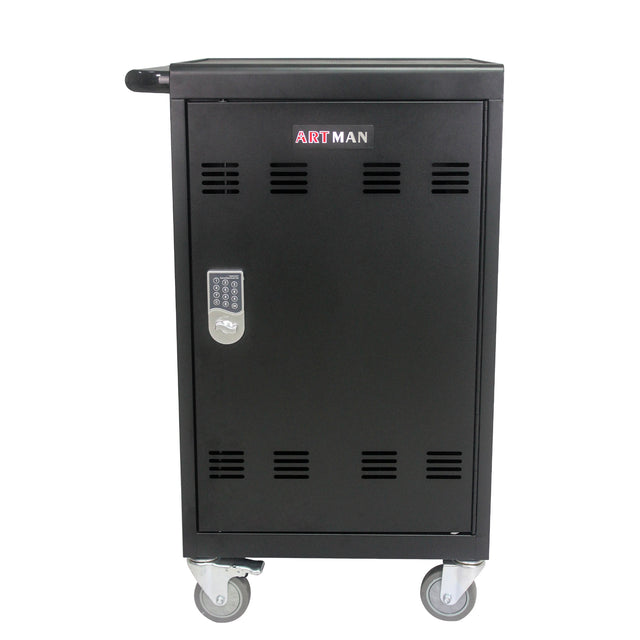 Mobile Charging Cart and Cabinet for Tablets Laptops 30-Device With Combination Lock(Black))