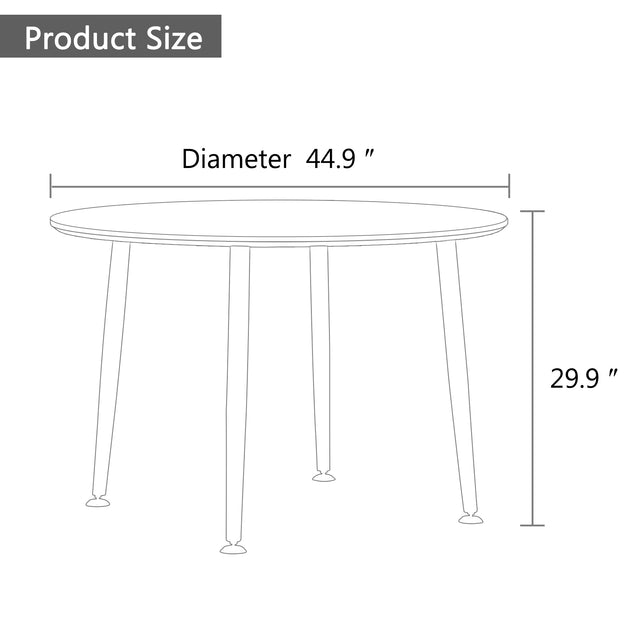 Diameter 44.8 inch MDF Modern simplicity roundI Imitation wood grain dining table.Applicable 6-8 persons to dining room and meeting room.