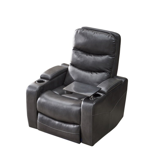 Power recliner with writing board, LED strip, drawers
