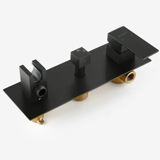 Hot sale matte black wall mounted bathroom complete shower set