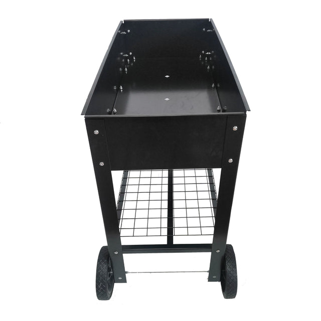 Aveyas Mobile Metal Raised Garden Bed Cart with Legs, Elevated Tall Planter Box with Wheels for Outdoor Indoors House Patio Backyard Vegetables Tomato DIY Herb Grow (Black)