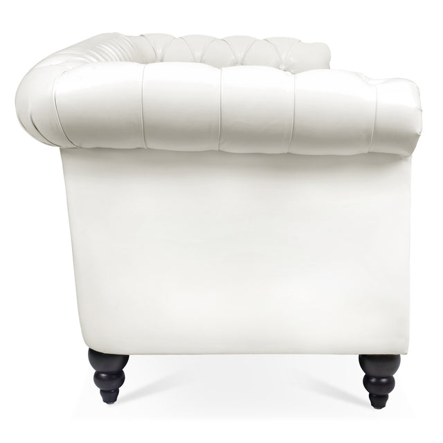 84.65" Rolled Arm Chesterfield 3 Seater Sofa