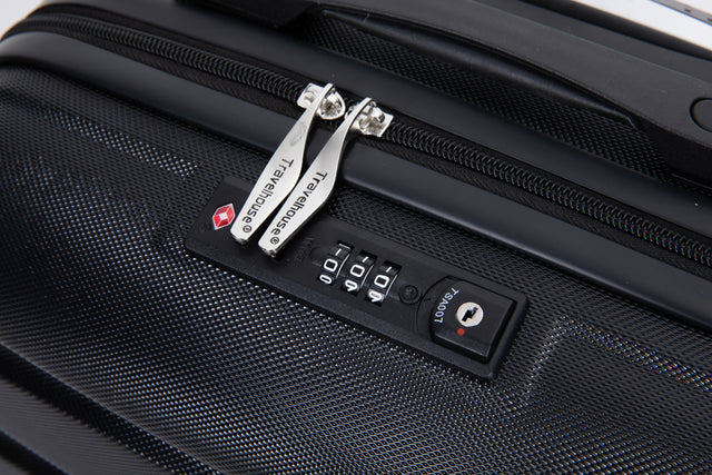 20" Carry on Luggage ABS Lightweight Suitcase, Spinner Wheels, TSA Lock, Black