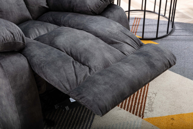 Massage Rocker Recliner with Heat and Vibration, Manual Rocking Recliner Chair with Vibrating Massage, Comfy Padded Overstuffed Recliner Soft Fabric Heated Recliner (Grey)