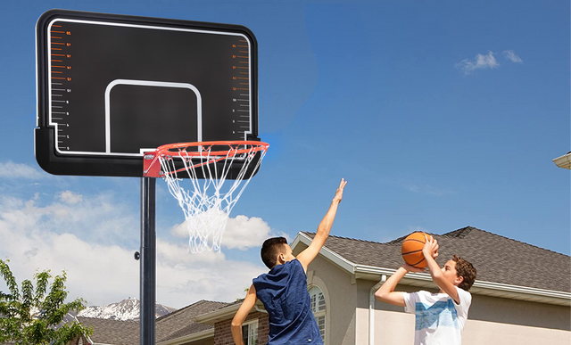 Portable Basketball Hoop & Goal with Vertical Jump Measurement, Outdoor Basketball System with 6.6-10ft Height Adjustment for Youth, Adults