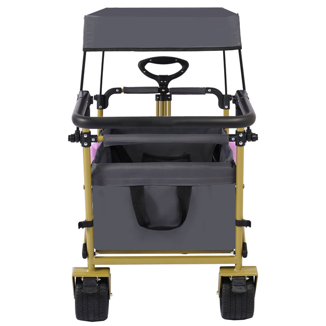 Push & Pull Utility Folding Wagon with Removable Canopy