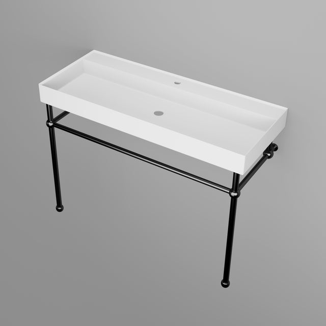 ONE BOWL bathroom solid surface counter top wash basin bathroom sink,Comes with black stainless steel stand.