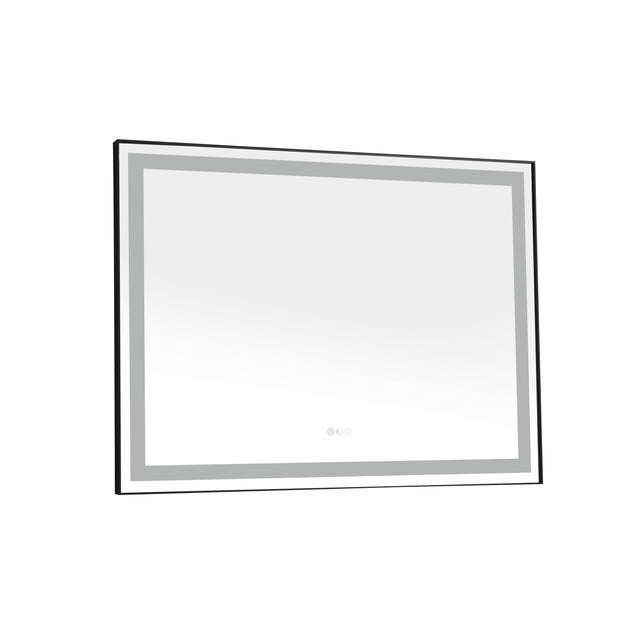 48*36 LED Lighted Bathroom Wall Mounted Mirror with High Lumen+Anti-Fog Separately Control
