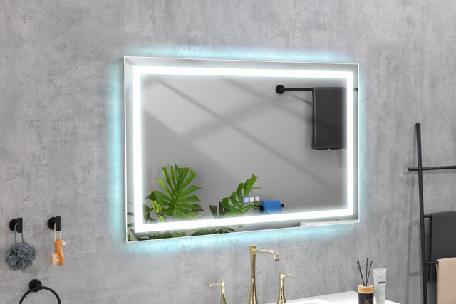 48 x 36 Inch LED Mirror Bathroom Vanity Mirrors with Lights, Wall Mounted Anti-Fog Memory Large Dimmable Front Light Makeup Mirror