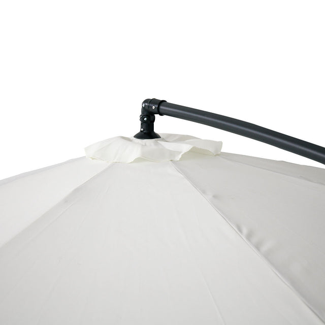 360-Degree Rotation Cantilever Hanging Patio Umbrella with Extra-large Canopy for Outdoor Use, Beige