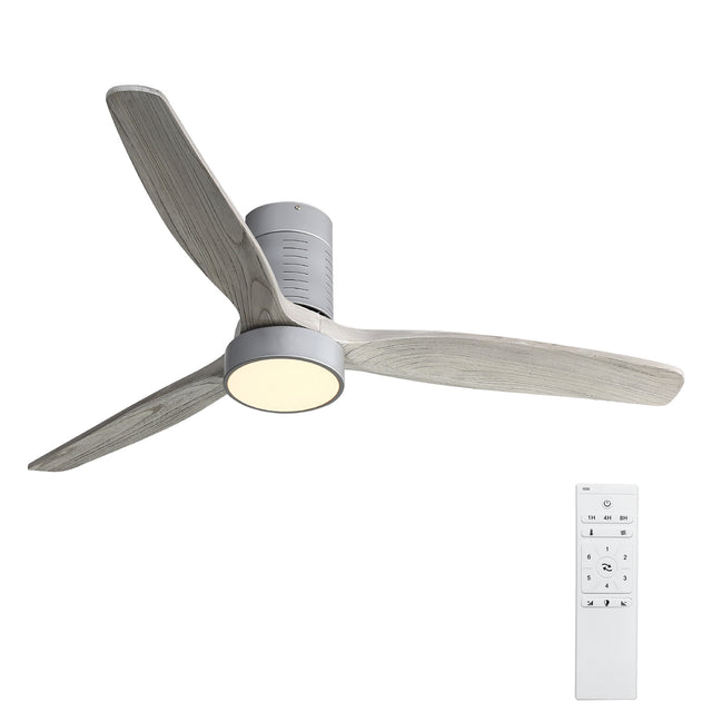 Indoor Low Profile Remote Control LED Ceiling Fan with Light