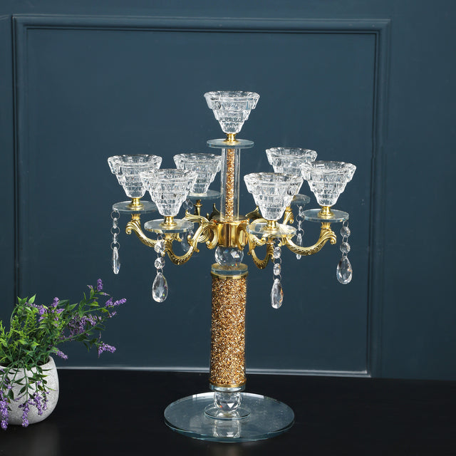 Ambrose Candle Holder with Pendants (Holds 7 Candles)