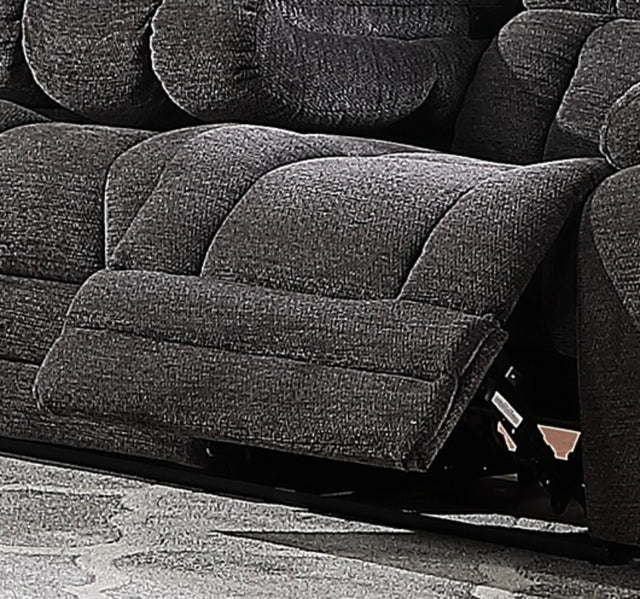 Chicago Manual Recliner Loveseat with Chenille Fabric in Dark Gray