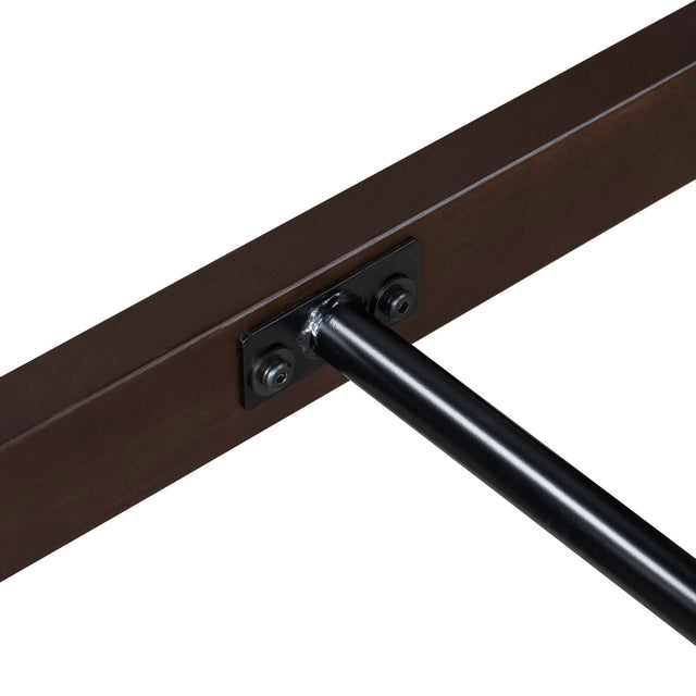 TREXM Counter Height Dining Table Solid Wood & Metal Dining Table for Small Space (Espresso)