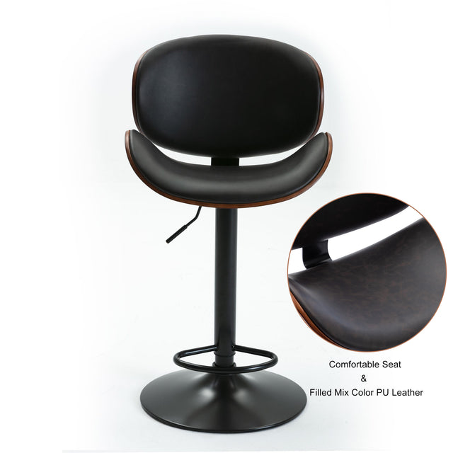 HengMing Bentwood Adjustable Bar Stools , Upholstered Swivel Barstool, Mix color PU Leather
Barstools (Set of 2)