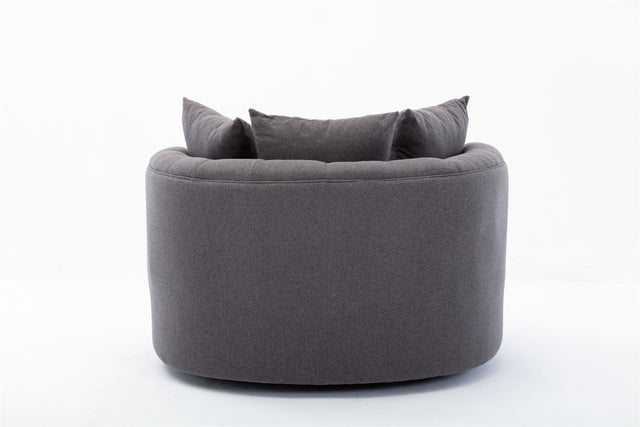 Coolmore Modern swivel accent chair barrel chair for hotel living room / Modern leisure chair Grey