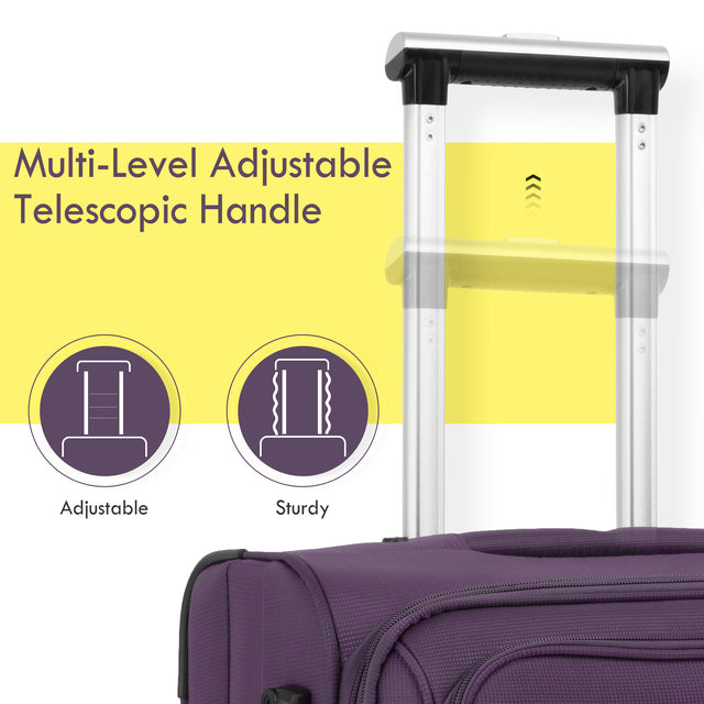 Softside Luggage Expandable 3 Piece Set Suitcase Upright Spinner Softshell Lightweight Luggage Travel Set