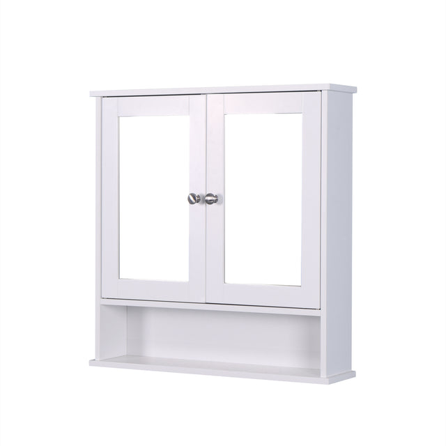 Wall Mounted Bathroom Cabinet with 2 Mirror Doors and Adjustable Shelf