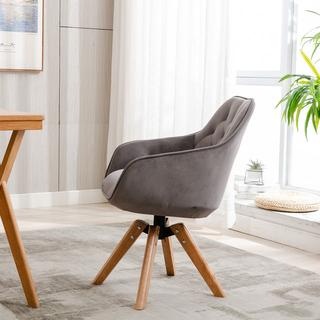 COOLMORE Solid Wood Tufted Upholstered Armless home office chair