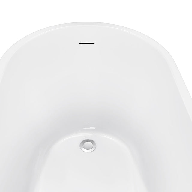 59" 100% Acrylic Freestanding Bathtub,Contemporary Soaking Tub,white Bathtub