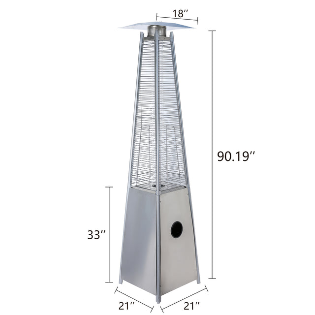Pulse ignition Iron Glass Tube Pyramid Outdoor 40000BUT Pyramid Flame Heater
