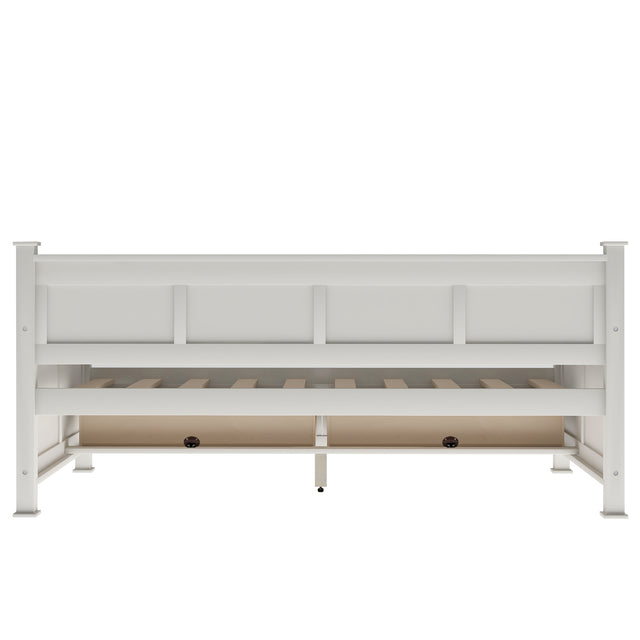 Twin Size Wooden Modern and Rustic Casual Style Daybed, Cream White(New)