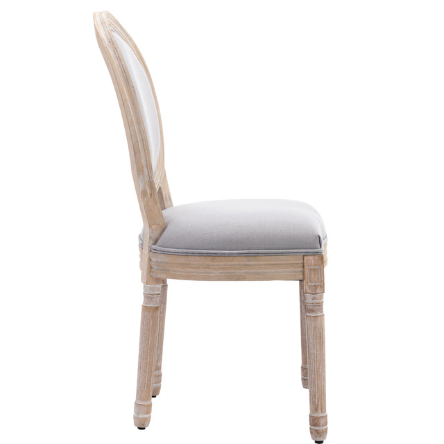 HengMing Upholstered Fabrice French Dining Chair with rubber legs,Set of 2
