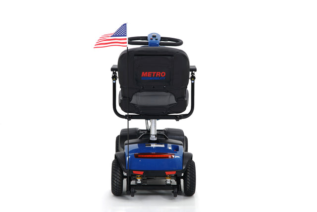 W429S00033 PATRIOT BLUE Outdoor compact mobility scooter with windshield