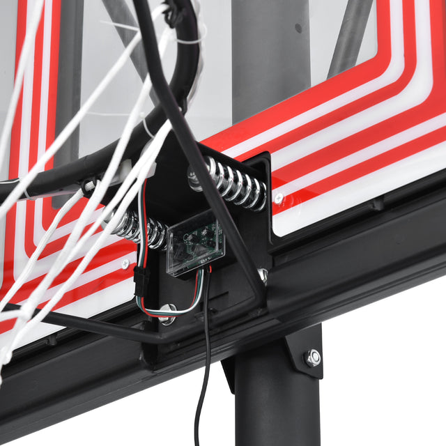 Portable Basketball Hoop Basketball System 4.76-10ft Height Adjustable for Youth Adults LED Basketball Hoop Lights, Colorful lights, Waterproof,Super Bright to Play at Night Outdoors,Good Gift for Kid