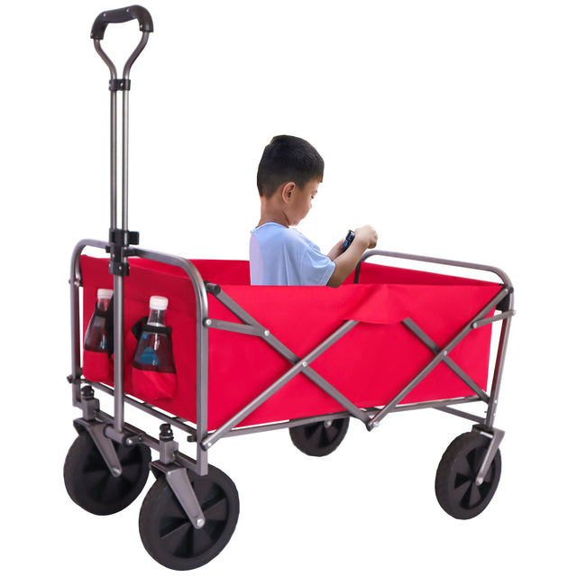 Outdoor Garden Multipurpose Micro Collapsible Beach Trolley Cart Camping Folding Wagon