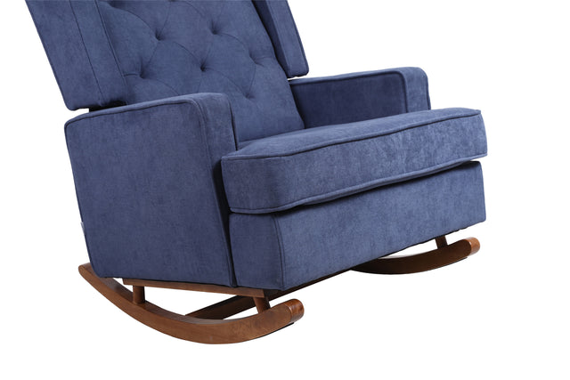 COOLMORE living room Comfortable rocking chair accent chair Navy fabric