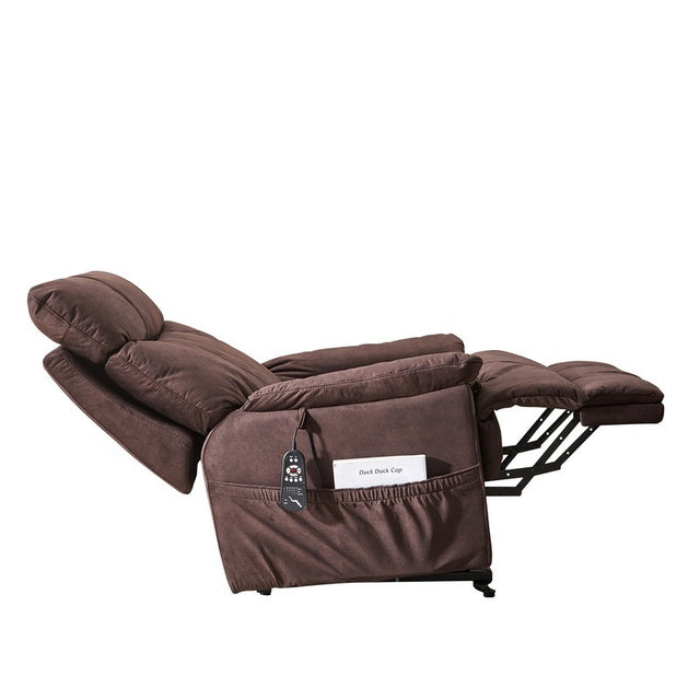 Large size Electric Power Lift Recliner Chair Sofa for Elderly, 8 point vibration Massage and lumber heat, Remote Control, Side Pockets, cozy fabric, overstuffed arm, heavy duty 230LB