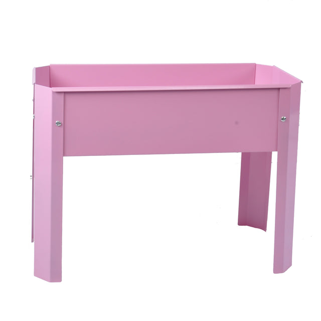 Elevated garden bed, metal elevated outdoor flowerpot box, suitable for backyard and terrace, large flowerpot, suitable for vegetable and flower(Pink*2)