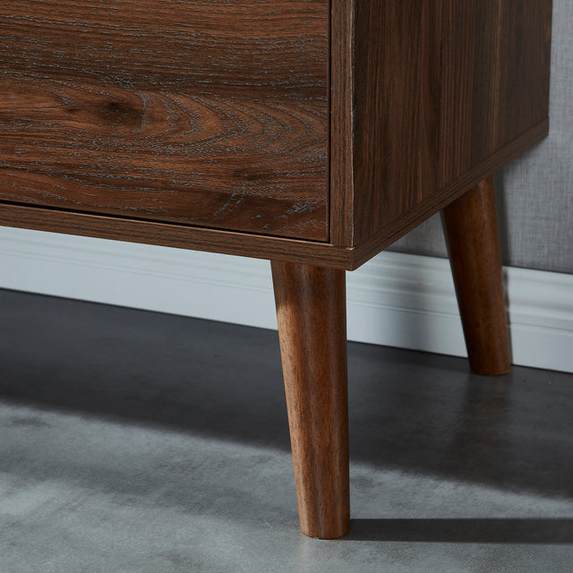 55" Mid Century TV Stand Entertainment Center, Wooden TV Console Cabinet