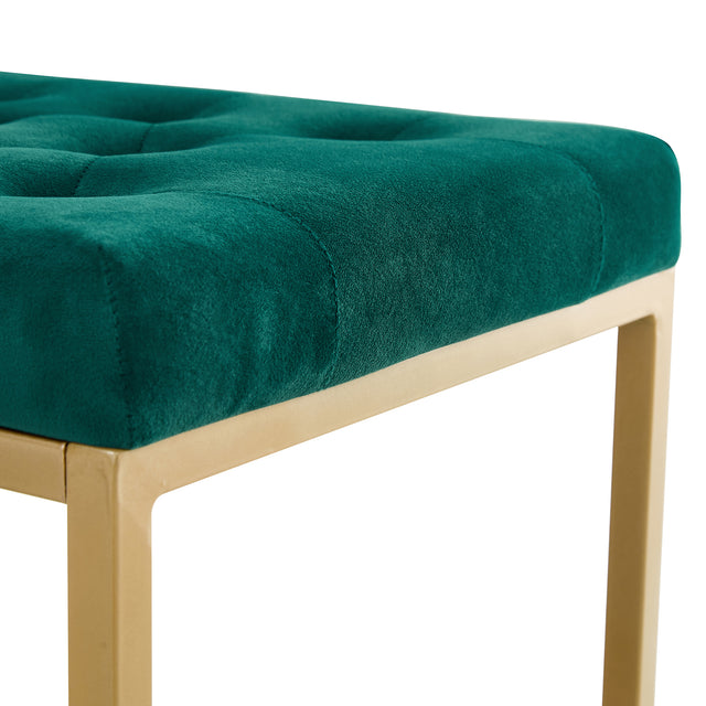 Velvet Shoe Changing Stool,Dark Green Footstool, Square Vanity Chair, Sofa stool,Makup Stool .Vanity Seat ,Rest stool. Piano Bench .Suitable for Clothes Shop,Living room, porch, fitting room Bedroom