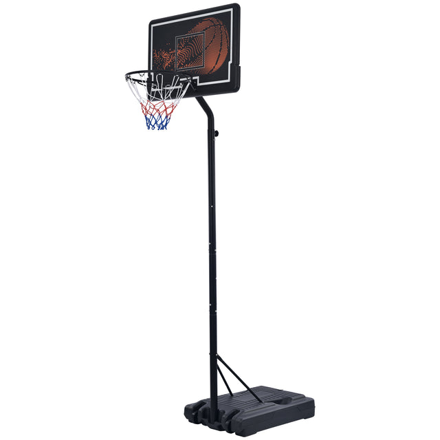 Portable Basketball Hoop & Goal, Outdoor Basketball System with 8.5-10ft Height Adjustment in 35'' Backboard for Youth