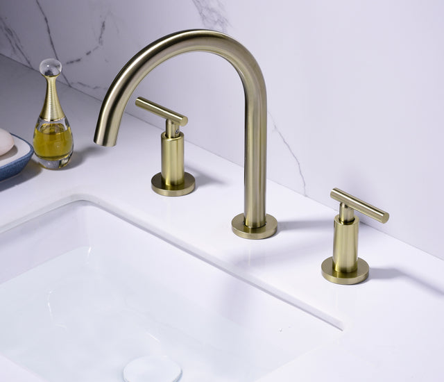 Two Handle High Arc Widespread Bathroom Sink Faucet 3 Hole