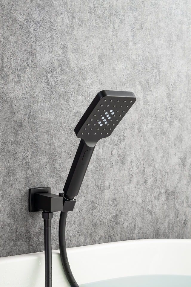 Waterfall Tub Faucet Wall Mount Roman Tub Filler Chrome Single Handle Brass Bathroom Bathtub Faucet with Hand Shower