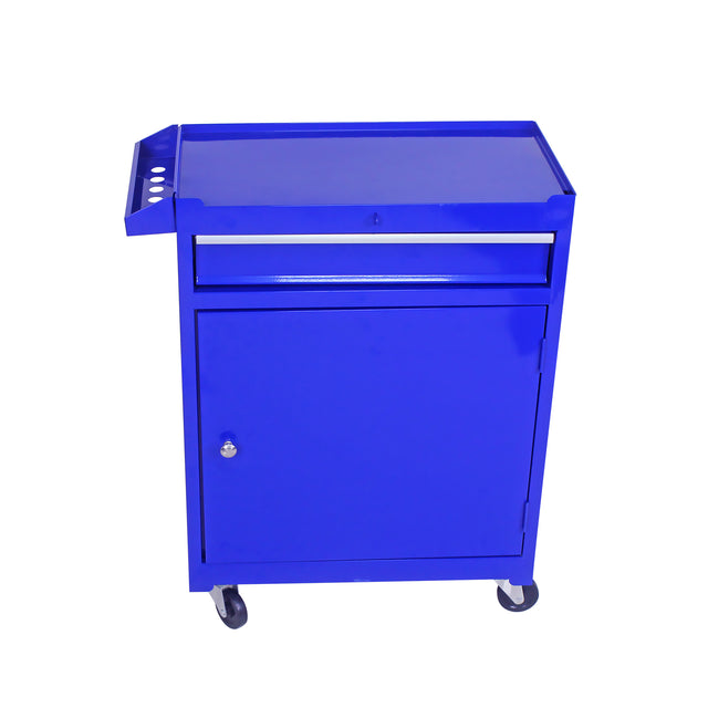 Detachable 5 Drawer Tool Chest with Bottom Cabinet and one Adjustable Shelf--Blue