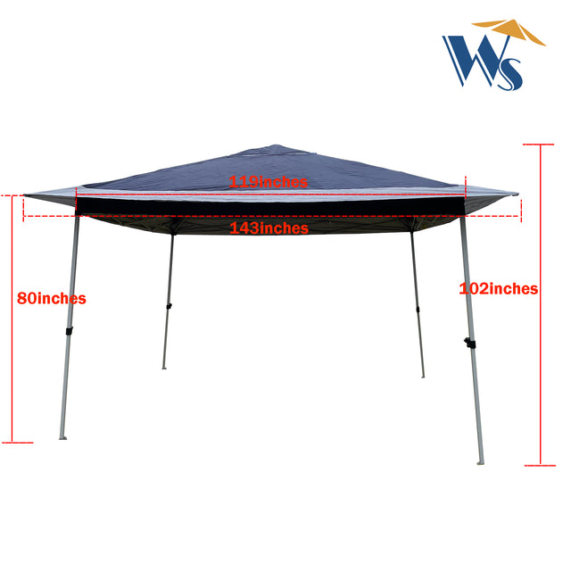 12 Ft. W x 12Ft. D x 6.7ft Pop-Up Gazebo Tent Outdoor Canopy Gazebos with Strong Steel Frame Storage Bag