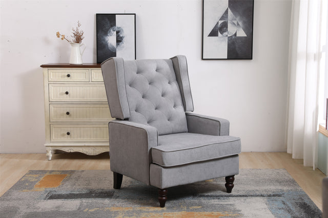 COOLMORE living room Comfortable rocking chair accent chair with light grey fabric